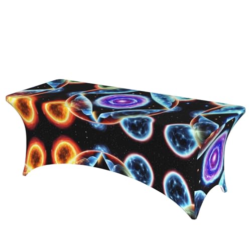 SamLng Cosmic Stars Volldruck Rechteckige Tischdecke für Hochzeiten & Partys - Dehnbare, langlebige Terrassenbankett-Tischdecke von SamLng