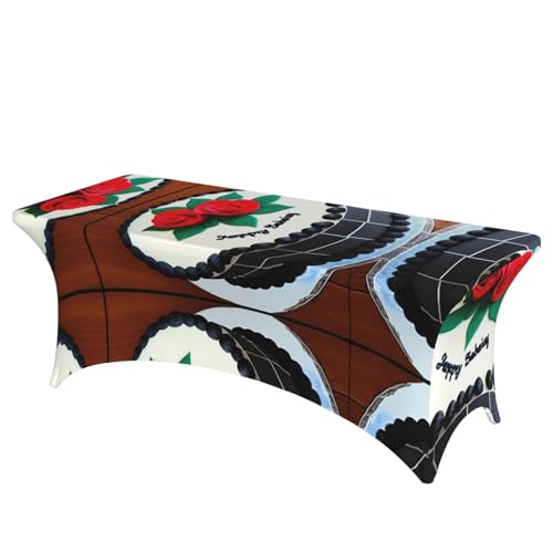 SamLng Delicious Cakes Rechteckige Tischdecke mit Volldruck, für Hochzeiten und Partys, dehnbar, langlebig, Terrassenbankett-Tischdecke von SamLng