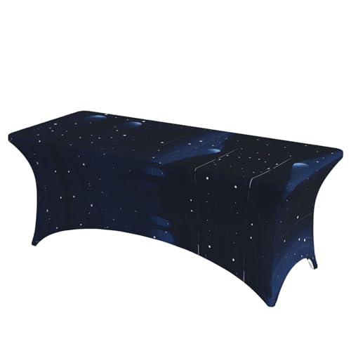 SamLng Dunkelblaue Tischdecke mit Nachtsicht, rechteckig, für Hochzeiten und Partys, dehnbar, strapazierfähig, Terrassenbankett-Tischdecke SamLng Dunkelblaue Tischdecke mit Nachtsicht, rechteckig, für Hochzeiten und Partys, dehnbar, strapazierfähig, Terrassenbankett-Tischdecke von SamLng