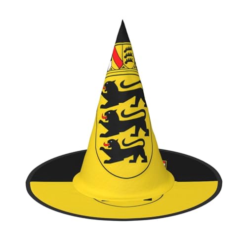SamLng Fahne Baden-Württemberg Halloween Hexenhut für Erwachsene - Partyhut für Maskerade Karneval Cosplay - Spitzhorn Deko Cap SamLng Fahne Baden-Württemberg Halloween Hexenhut für Erwachsene - Partyhut für Maskerade Karneval Cosplay - Spitzhorn Deko Cap von SamLng