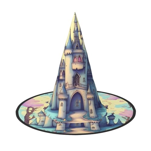 SamLng Fairytale Castle Halloween Hexenhut für Erwachsene Partyhut für Maskerade Karneval Cosplay Spitzhorn Dekoration Kappe SamLng Fairytale Castle Halloween Hexenhut für Erwachsene Partyhut für Maskerade Karneval Cosplay Spitzhorn Dekoration Kappe von SamLng