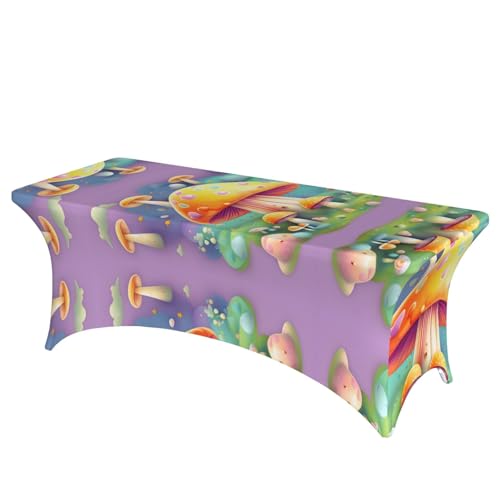 SamLng Fantasy Dream Tischdecke mit Pilzmotiv, rechteckig, für Hochzeiten und Partys, dehnbar, langlebig, für Terrasse, Bankett von SamLng