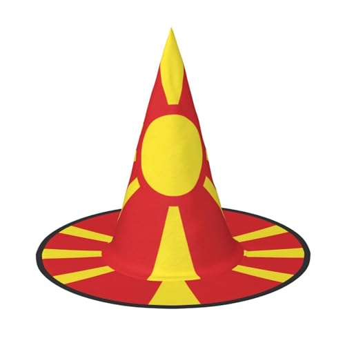 SamLng Flagge Nordmazedoniens Halloween Hexenhut für Erwachsene Partyhut Maskerade Karneval Cosplay Spitzhorn Dekoration Kappe SamLng Flagge Nordmazedoniens Halloween Hexenhut für Erwachsene Partyhut Maskerade Karneval Cosplay Spitzhorn Dekoration Kappe von SamLng