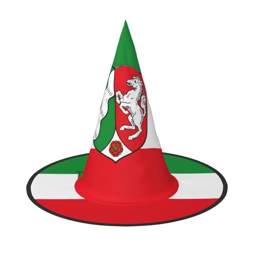 SamLng Flagge Nordrhein-Westfalen Halloween Hexenhut für Erwachsene Partyhut Maskerade Karneval Cosplay Spitzhorn Deko Cap SamLng Flagge Nordrhein-Westfalen Halloween Hexenhut für Erwachsene Partyhut Maskerade Karneval Cosplay Spitzhorn Deko Cap von SamLng