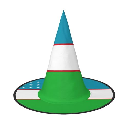 SamLng Flagge der Republik Usbekistan Halloween Hexenhut für Erwachsene - Partyhut für Maskerade Karneval Cosplay - Spitzhorn Dekoration Cap SamLng Flagge der Republik Usbekistan Halloween Hexenhut für Erwachsene - Partyhut für Maskerade Karneval Cosplay - Spitzhorn Dekoration Cap von SamLng