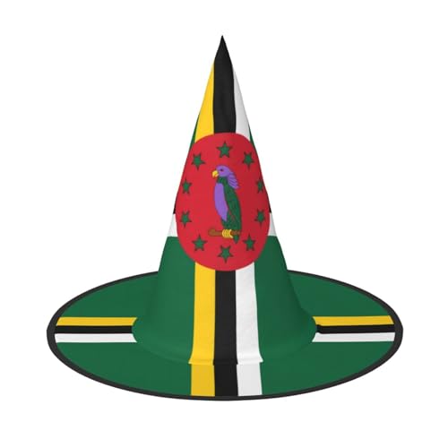 SamLng Flagge des Commonwealth of Dominica Halloween Hexenhut für Erwachsene - Partyhut für Maskerade Karneval Cosplay - Spitzhorn Dekoration Cap von SamLng