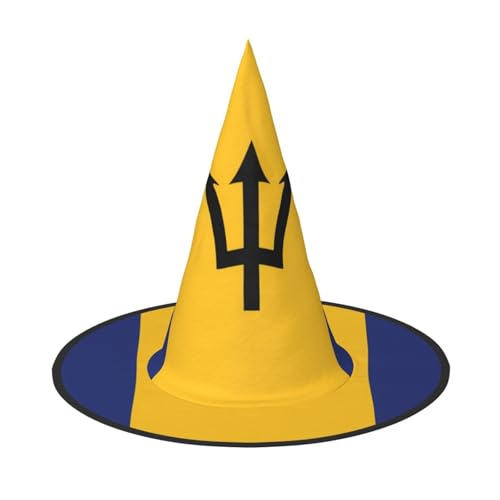 SamLng Flagge von Barbados Halloween Hexenhut für Erwachsene Partyhut für Maskerade Karneval Cosplay Spitze Horn Dekoration Kappe von SamLng