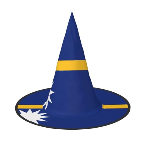 SamLng Flagge von Nauru Halloween Hexenhut für Erwachsene - Partyhut für Maskerade Karneval Cosplay - Spitzhorn Dekoration Cap SamLng Flagge von Nauru Halloween Hexenhut für Erwachsene - Partyhut für Maskerade Karneval Cosplay - Spitzhorn Dekoration Cap von SamLng