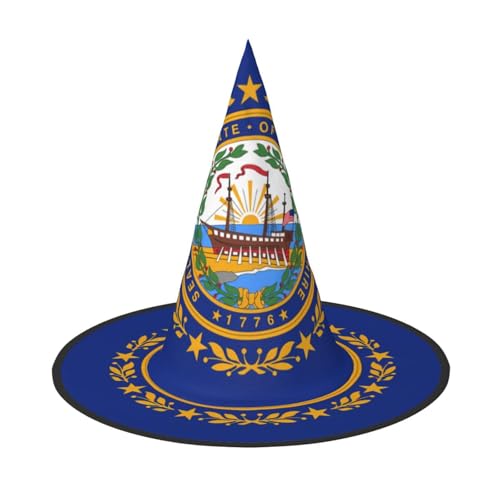 SamLng Flagge von New Hampshire Halloween Hexenhut für Erwachsene Partyhut für Maskerade Karneval Cosplay Spitze Horn Dekoration Kappe SamLng Flagge von New Hampshire Halloween Hexenhut für Erwachsene Partyhut für Maskerade Karneval Cosplay Spitze Horn Dekoration Kappe von SamLng