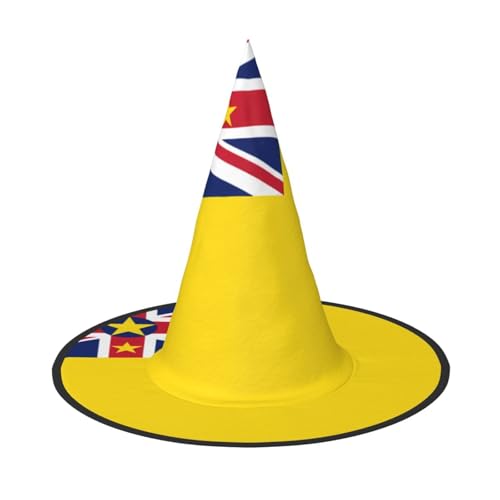 SamLng Flagge von Niue Halloween Hexenhut für Erwachsene Partyhut Maskerade Karneval Cosplay Spitze Horn Dekoration Kappe SamLng Flagge von Niue Halloween Hexenhut für Erwachsene Partyhut Maskerade Karneval Cosplay Spitze Horn Dekoration Kappe von SamLng