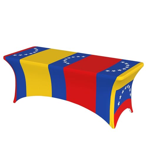 SamLng Flagge von Venezuela Volldruck Rechteckige Tischdecke für Hochzeiten und Partys – dehnbar, langlebig, Terrassenbankett-Tischdecke von SamLng