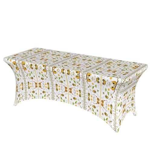 SamLng Flying Bees Tischdecke mit Gänseblümchen-Honigdruck, rechteckig, abwischbar, dehnbar, langlebig und stilvoll, Tischdecke für den Innen- und Außenbereich SamLng Flying Bees Tischdecke mit Gänseblümchen-Honigdruck, rechteckig, abwischbar, dehnbar, langlebig und stilvoll, Tischdecke für den Innen- und Außenbereich von SamLng