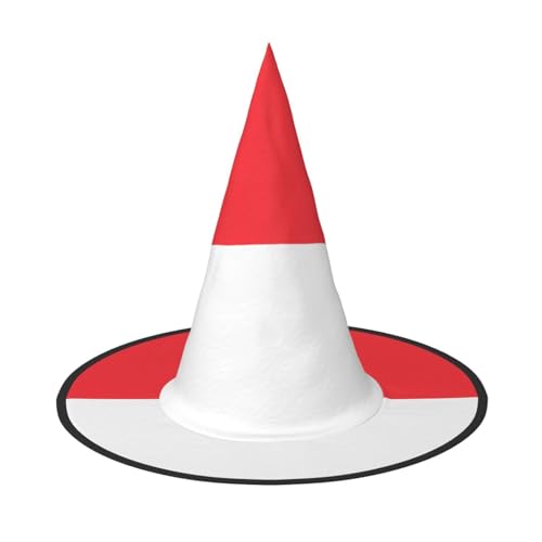 SamLng Indonesische Flagge Halloween Hexenhut für Erwachsene Partyhut Maskerade Karneval Cosplay Spitzhorn Dekoration Kappe von SamLng