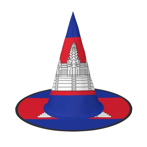 SamLng Kambodscha Flagge Halloween Hexenhut für Erwachsene Partyhut Maskerade Karneval Cosplay Spitze Horn Dekoration Kappe SamLng Kambodscha Flagge Halloween Hexenhut für Erwachsene Partyhut Maskerade Karneval Cosplay Spitze Horn Dekoration Kappe von SamLng