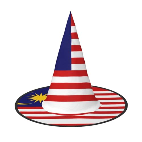 SamLng Malaysia Flagge Halloween Hexenhut für Erwachsene Partyhut für Maskerade Karneval Cosplay Spitze Horn Dekoration Kappe SamLng Malaysia Flagge Halloween Hexenhut für Erwachsene Partyhut für Maskerade Karneval Cosplay Spitze Horn Dekoration Kappe von SamLng