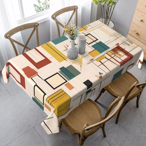 SamLng Mid Century Rechteckige Tischdecke mit modernem Druck, waschbar, klassische Küchendekoration für Esstisch, Tischplatte und Party-Tischdecken SamLng Mid Century Rechteckige Tischdecke mit modernem Druck, waschbar, klassische Küchendekoration für Esstisch, Tischplatte und Party-Tischdecken von SamLng