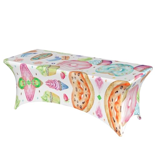 SamLng Rechteckige Tischdecke, Motiv: Cupcakes, Donuts, Muffins, Zucker-Druck, abwischbar, dehnbar, langlebig und stilvoll, Tischdecke für den Innen- und Außenbereich SamLng Rechteckige Tischdecke, Motiv: Cupcakes, Donuts, Muffins, Zucker-Druck, abwischbar, dehnbar, langlebig und stilvoll, Tischdecke für den Innen- und Außenbereich von SamLng