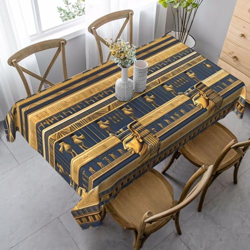 SamLng Rechteckige Tischdecke, ägyptische Pharaonische Fresken, waschbar, klassische Küchendekoration für Esstisch, Tischplatte und Party-Tischdecken SamLng Rechteckige Tischdecke, ägyptische Pharaonische Fresken, waschbar, klassische Küchendekoration für Esstisch, Tischplatte und Party-Tischdecken von SamLng