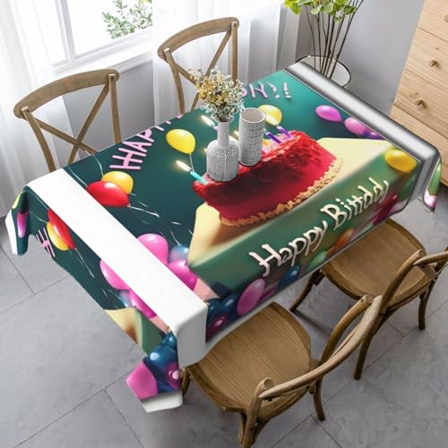 SamLng Rechteckige Tischdecke "Happy Birthday", waschbar, klassische Küchendekoration für Esstisch, Tischplatte und Party-Tischdecken SamLng Rechteckige Tischdecke "Happy Birthday", waschbar, klassische Küchendekoration für Esstisch, Tischplatte und Party-Tischdecken von SamLng
