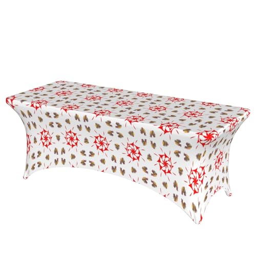 SamLng Rechteckige Tischdecke für Hochzeiten und Partys, 8-Wege-Rotation, Volldruck, dehnbar, langlebig, Terrassenbankett-Tischdecke SamLng Rechteckige Tischdecke für Hochzeiten und Partys, 8-Wege-Rotation, Volldruck, dehnbar, langlebig, Terrassenbankett-Tischdecke von SamLng