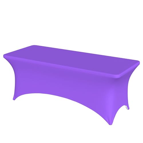 SamLng Rechteckige Tischdecke für Hochzeiten und Partys, einfarbig, hellviolett, für Hochzeiten und Partys, dehnbar, strapazierfähig, für Terrasse, Bankett von SamLng