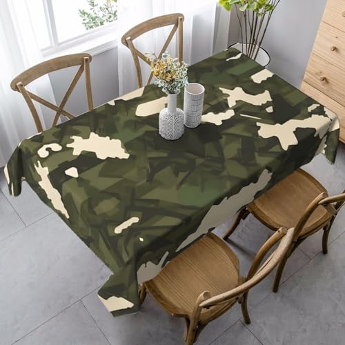SamLng Rechteckige Tischdecke mit Armee-Camouflage-Druck, waschbar, klassische Küchendekoration für Esstisch, Tischplatte und Party-Tischdecken SamLng Rechteckige Tischdecke mit Armee-Camouflage-Druck, waschbar, klassische Küchendekoration für Esstisch, Tischplatte und Party-Tischdecken von SamLng