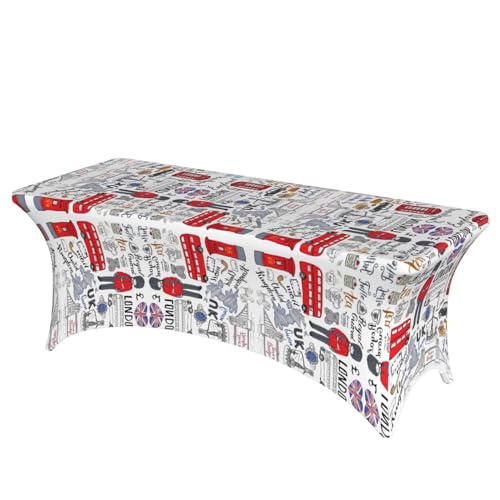 SamLng Rechteckige Tischdecke mit Aufdruck "I Love London", abwischbar, dehnbar, langlebig und stilvoll, Tischdecke für den Innen- und Außenbereich SamLng Rechteckige Tischdecke mit Aufdruck "I Love London", abwischbar, dehnbar, langlebig und stilvoll, Tischdecke für den Innen- und Außenbereich von SamLng