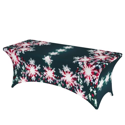 SamLng Rechteckige Tischdecke mit Aufdruck "Merry Christmas", abwischbar, dehnbar, langlebig und stilvoll, Tischdecke für den Innen- und Außenbereich SamLng Rechteckige Tischdecke mit Aufdruck "Merry Christmas", abwischbar, dehnbar, langlebig und stilvoll, Tischdecke für den Innen- und Außenbereich von SamLng