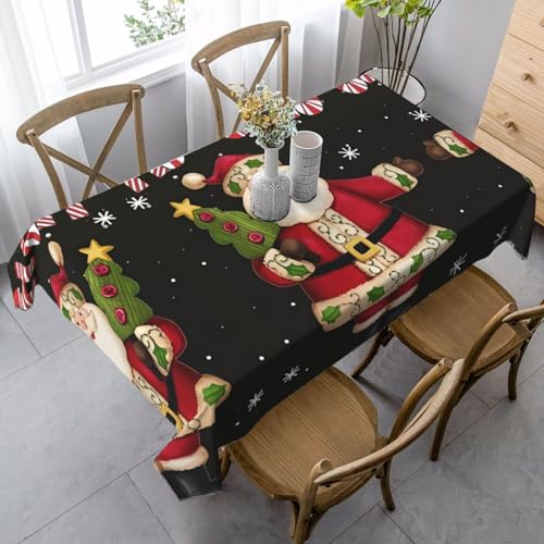 SamLng Rechteckige Tischdecke mit Aufdruck "Merry Christmas", waschbar, klassische Küchendekoration für Esstisch, Tischplatte und Party-Tischdecken von SamLng