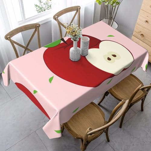 SamLng Rechteckige Tischdecke mit Cartoon-Apfel-Druck, waschbar, klassische Küchendekoration für Esstisch, Tischplatte und Party-Tischdecken von SamLng