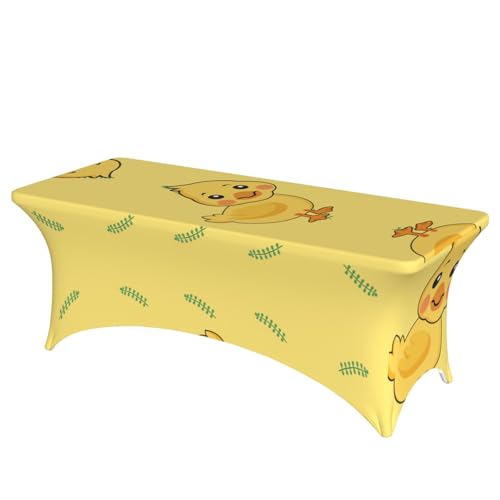 SamLng Rechteckige Tischdecke mit Cartoon-Entenmotiv, für Hochzeiten und Partys, dehnbar, langlebig, für Terrasse, Bankett von SamLng
