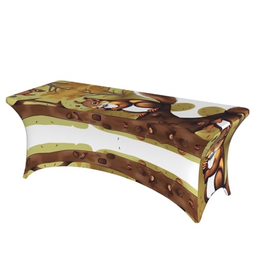 SamLng Rechteckige Tischdecke mit Eichhörnchen-Motiv, für Hochzeiten und Partys, dehnbar, langlebig, für Terrasse, Bankett, Tischdecke SamLng Rechteckige Tischdecke mit Eichhörnchen-Motiv, für Hochzeiten und Partys, dehnbar, langlebig, für Terrasse, Bankett, Tischdecke von SamLng