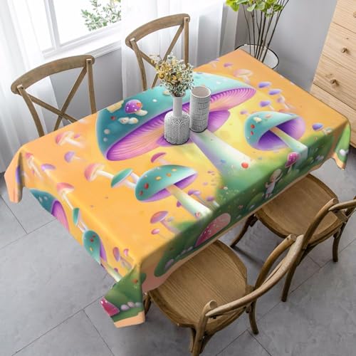 SamLng Rechteckige Tischdecke mit Fantasy-Pilz-Druck, waschbar, klassische Küchendekoration für Esstisch, Tischplatte und Party-Tischdecken von SamLng