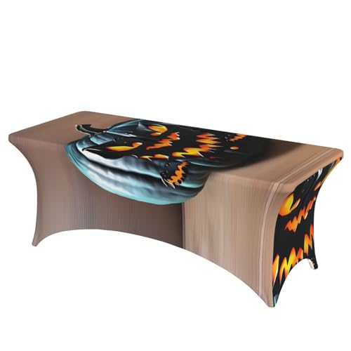 SamLng Rechteckige Tischdecke mit Fledermaus-Kürbis-Druck, abwischbar, dehnbar, langlebig und stilvoll, Tischdecke für den Innen- und Außenbereich SamLng Rechteckige Tischdecke mit Fledermaus-Kürbis-Druck, abwischbar, dehnbar, langlebig und stilvoll, Tischdecke für den Innen- und Außenbereich von SamLng