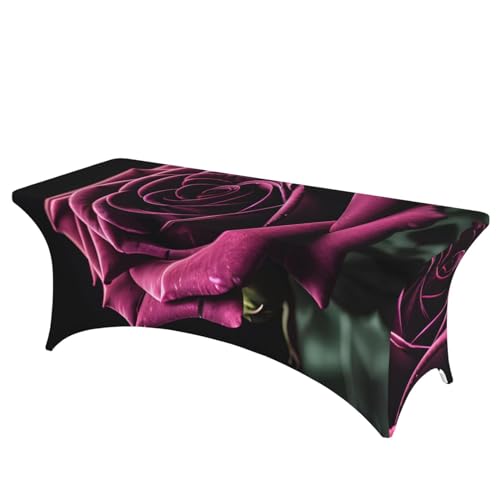 SamLng Rechteckige Tischdecke mit Gothic-Rosendruck, abwischbar, dehnbar, langlebig und stilvoll, Tischdecke für den Innen- und Außenbereich SamLng Rechteckige Tischdecke mit Gothic-Rosendruck, abwischbar, dehnbar, langlebig und stilvoll, Tischdecke für den Innen- und Außenbereich von SamLng