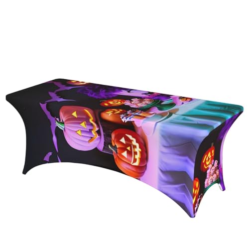 SamLng Rechteckige Tischdecke mit Halloween-Aufdruck für Karneval, Party, abwischbar, dehnbar, langlebig und stilvoll, Tischdecke für den Innen- und Außenbereich SamLng Rechteckige Tischdecke mit Halloween-Aufdruck für Karneval, Party, abwischbar, dehnbar, langlebig und stilvoll, Tischdecke für den Innen- und Außenbereich von SamLng