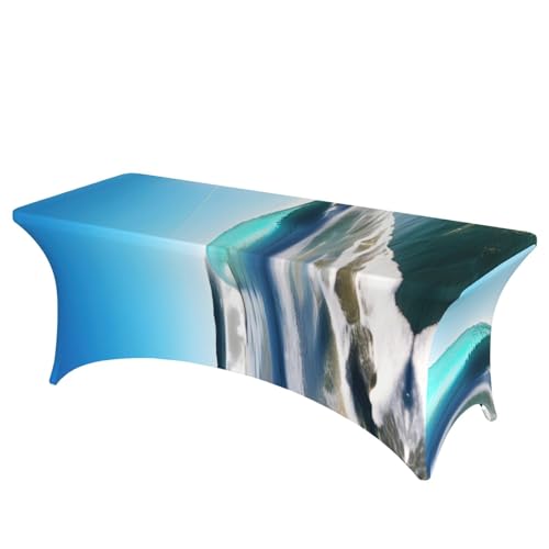 SamLng Rechteckige Tischdecke mit Himmelswellen-Motiv, abwischbar, dehnbar, langlebig und stilvoll, Tischdecke für den Innen- und Außenbereich SamLng Rechteckige Tischdecke mit Himmelswellen-Motiv, abwischbar, dehnbar, langlebig und stilvoll, Tischdecke für den Innen- und Außenbereich von SamLng