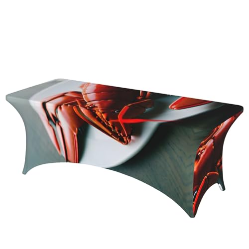SamLng Rechteckige Tischdecke mit Hummer-Druck, abwischbar, dehnbar, langlebig und stilvoll, Tischdecke für den Innen- und Außenbereich SamLng Rechteckige Tischdecke mit Hummer-Druck, abwischbar, dehnbar, langlebig und stilvoll, Tischdecke für den Innen- und Außenbereich von SamLng