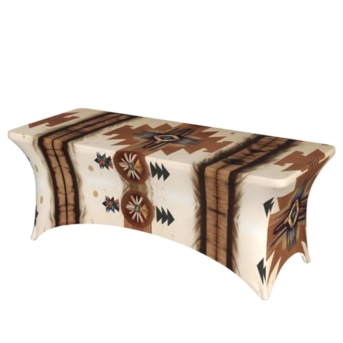 SamLng Rechteckige Tischdecke mit Indianer-Muster, für Hochzeiten und Partys, dehnbar, langlebig, Terrassenbankett-Tischdecke von SamLng