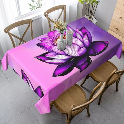SamLng Rechteckige Tischdecke mit Lotusdruck, waschbar, klassische Küchendekoration für Esstisch, Tischplatte und Party-Tischdecken SamLng Rechteckige Tischdecke mit Lotusdruck, waschbar, klassische Küchendekoration für Esstisch, Tischplatte und Party-Tischdecken von SamLng