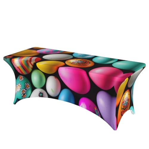 SamLng Rechteckige Tischdecke mit Ostereier-Druck, abwischbar, dehnbar, langlebig und stilvoll, Tischdecke für den Innen- und Außenbereich SamLng Rechteckige Tischdecke mit Ostereier-Druck, abwischbar, dehnbar, langlebig und stilvoll, Tischdecke für den Innen- und Außenbereich von SamLng