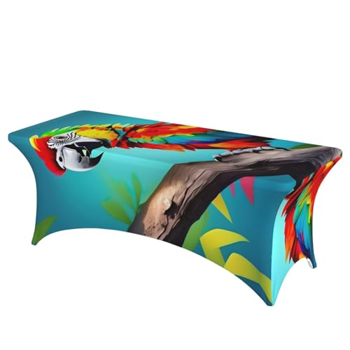 SamLng Rechteckige Tischdecke mit Papageien auf Baum-Druck, abwischbar, dehnbar, langlebig und stilvoll, Tischdecke für den Innen- und Außenbereich SamLng Rechteckige Tischdecke mit Papageien auf Baum-Druck, abwischbar, dehnbar, langlebig und stilvoll, Tischdecke für den Innen- und Außenbereich von SamLng