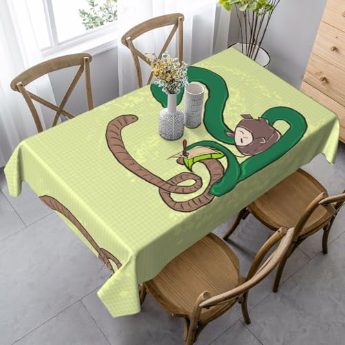 SamLng Rechteckige Tischdecke mit Sonnenblumenkernen, Regenwurm-Schlangen-Druck, waschbar, klassische Küchendekoration für Esstisch, Tischplatte und Party-Tischdecken SamLng Rechteckige Tischdecke mit Sonnenblumenkernen, Regenwurm-Schlangen-Druck, waschbar, klassische Küchendekoration für Esstisch, Tischplatte und Party-Tischdecken von SamLng