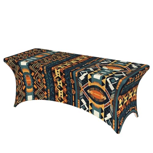 SamLng Rechteckige Tischdecke mit afrikanischem Stammesmuster, ethnische Textur, Volldruck, für Hochzeiten und Partys, dehnbar, langlebig, Terrassenbankett-Tischdecke SamLng Rechteckige Tischdecke mit afrikanischem Stammesmuster, ethnische Textur, Volldruck, für Hochzeiten und Partys, dehnbar, langlebig, Terrassenbankett-Tischdecke von SamLng