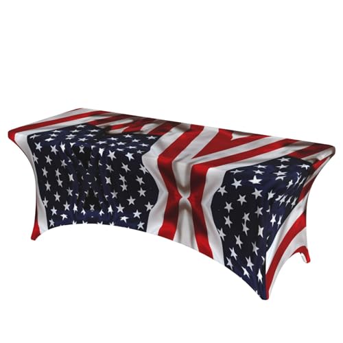 SamLng Rechteckige Tischdecke mit amerikanischer Flagge, für Hochzeiten und Partys, dehnbar, langlebig, für Terrasse, Bankett SamLng Rechteckige Tischdecke mit amerikanischer Flagge, für Hochzeiten und Partys, dehnbar, langlebig, für Terrasse, Bankett von SamLng