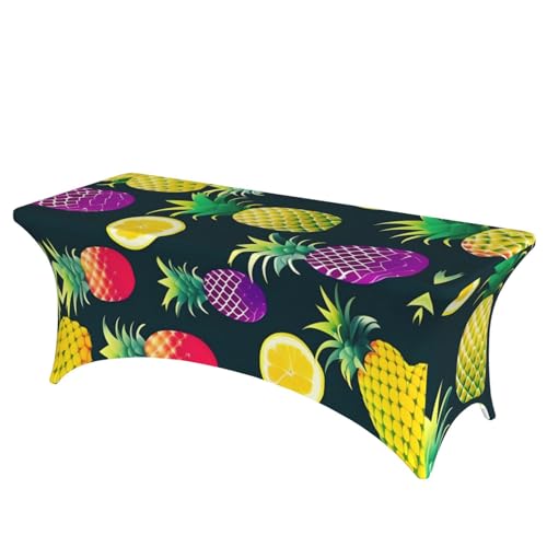 SamLng Rechteckige Tischdecke mit buntem Obst-Ananas-Druck, abwischbar, dehnbar, langlebig und stilvoll, Tischdecke für den Innen- und Außenbereich SamLng Rechteckige Tischdecke mit buntem Obst-Ananas-Druck, abwischbar, dehnbar, langlebig und stilvoll, Tischdecke für den Innen- und Außenbereich von SamLng
