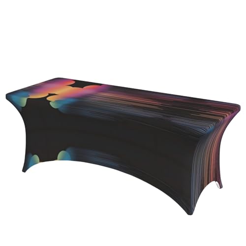 SamLng Rechteckige Tischdecke mit buntem Regenbogen-Regen-Druck, für Hochzeiten und Partys, dehnbar, langlebig, Terrassenbankett-Tischdecke SamLng Rechteckige Tischdecke mit buntem Regenbogen-Regen-Druck, für Hochzeiten und Partys, dehnbar, langlebig, Terrassenbankett-Tischdecke von SamLng