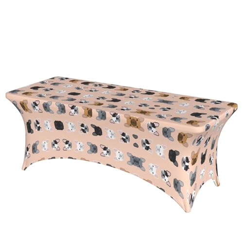 SamLng Rechteckige Tischdecke mit französischem Druck, abwischbar, dehnbar, langlebig und stilvoll, Tischdecke für den Innen- und Außenbereich SamLng Rechteckige Tischdecke mit französischem Druck, abwischbar, dehnbar, langlebig und stilvoll, Tischdecke für den Innen- und Außenbereich von SamLng