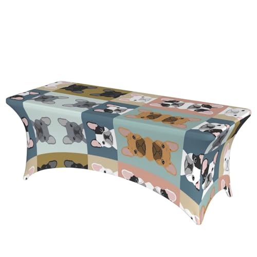 SamLng Rechteckige Tischdecke mit französischer Bulldogge, abwischbar, dehnbar, langlebig und stilvoll, Tischdecke für den Innen- und Außenbereich SamLng Rechteckige Tischdecke mit französischer Bulldogge, abwischbar, dehnbar, langlebig und stilvoll, Tischdecke für den Innen- und Außenbereich von SamLng