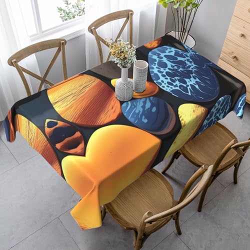 SamLng Rechteckige Tischdecke mit gelben Kieselsteinen, waschbar, klassische Küchendekoration für Esstisch, Tischplatte und Party-Tischdecken SamLng Rechteckige Tischdecke mit gelben Kieselsteinen, waschbar, klassische Küchendekoration für Esstisch, Tischplatte und Party-Tischdecken von SamLng